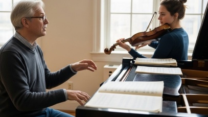 Composer Gives an Instrumental Lesson